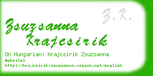 zsuzsanna krajcsirik business card